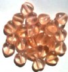 25 12mm Transparent Rose Glass Heart Beads